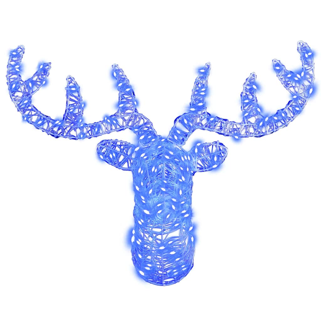 Reindeer Head with 140 LEDs Blue 60 cm Acrylic